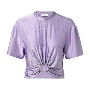 LIKE NEW Rabanne Embellished Ring-Detail Cropped T-shirt, size XS
